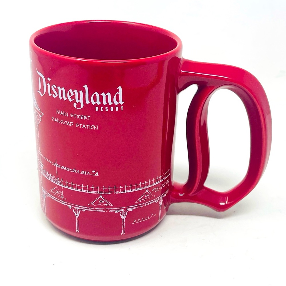 Disney Blueprint Drawing Mug Main Street Railroad Station D Handle NEW